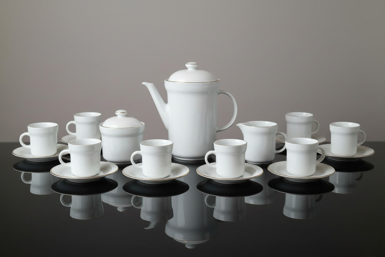 Servizio da caffè in porcellana 8 persone 19pezzi GINORI anni 60 Usato Come Nuovo