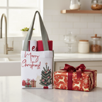 Borsetta con 2 strofinacci a tema natalizio