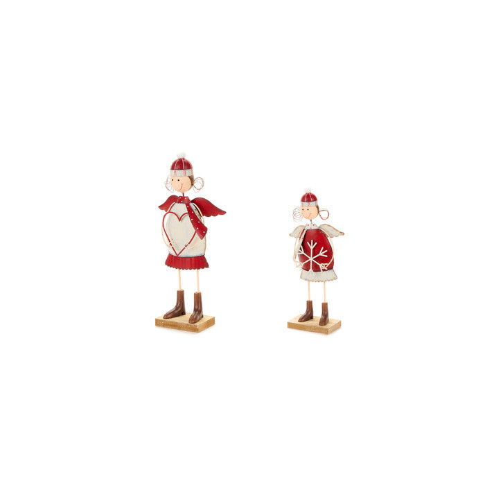 Coppia bimba angelo metallo H 21-26 CM