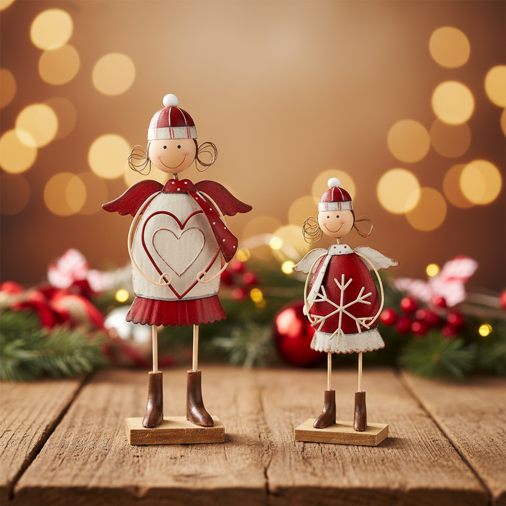 Coppia bimba angelo metallo H 21-26 CM