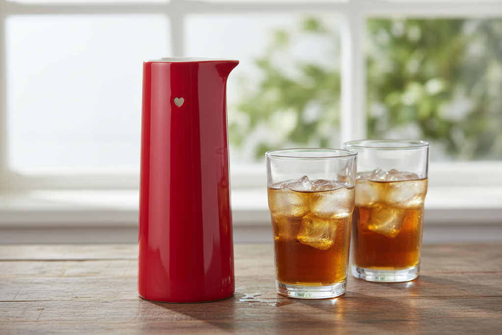 Caraffa rossa con cuore 800ml NUVOLE DI STOFFA
