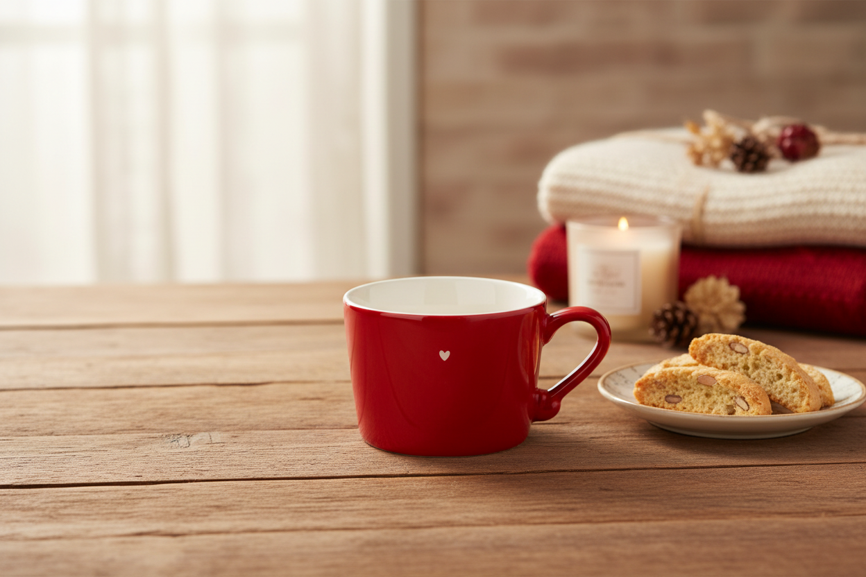 Tazza rossa con cuore 350ml