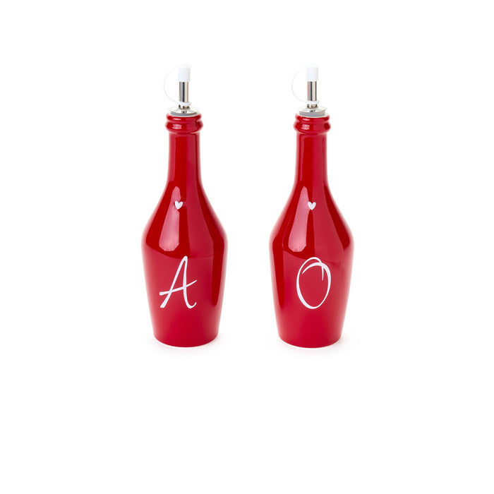 Set olio/aceto rosso con cuore 400ml