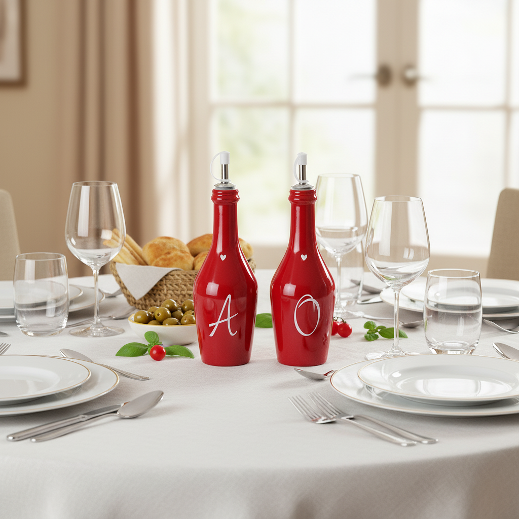 Set olio/aceto rosso con cuore 400ml