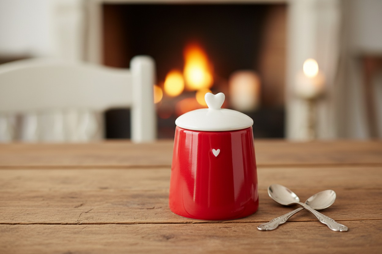 Zuccheriera rossa con cuore 400ml