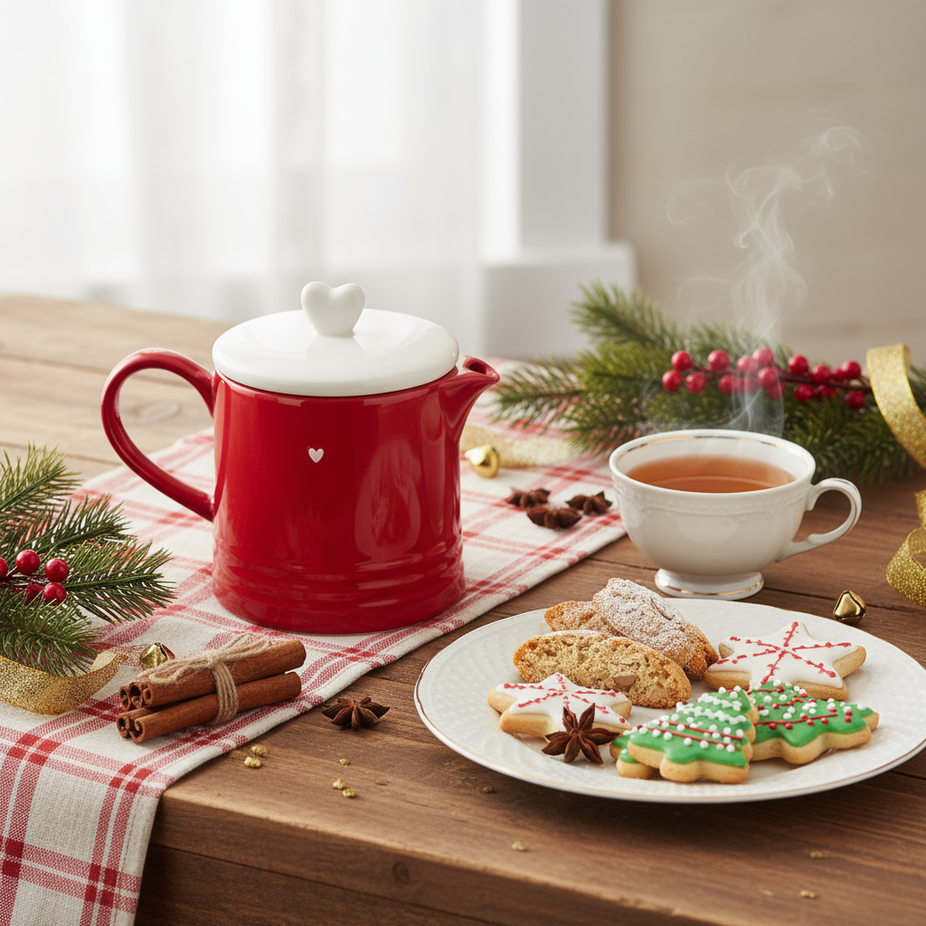 Teiera rossa con cuore 1100ml