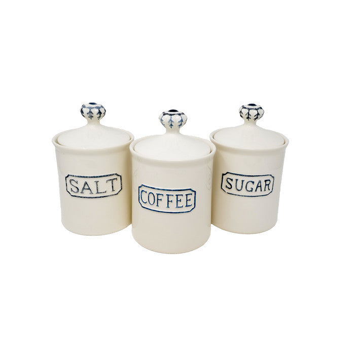 Assortimento di barattoli - caffè, sale e zucchero h 18cm