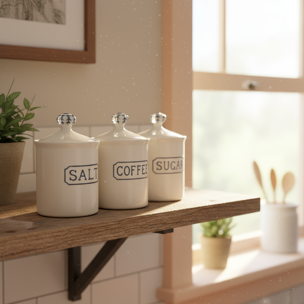 Assortimento di barattoli - caffè, sale e zucchero h 18cm