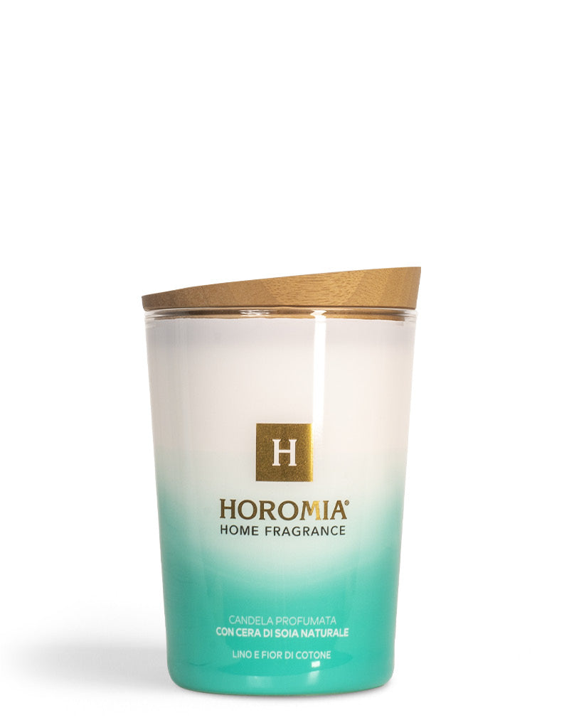 HOROMIA Candela profumata Lino e fior di cotone 350gr