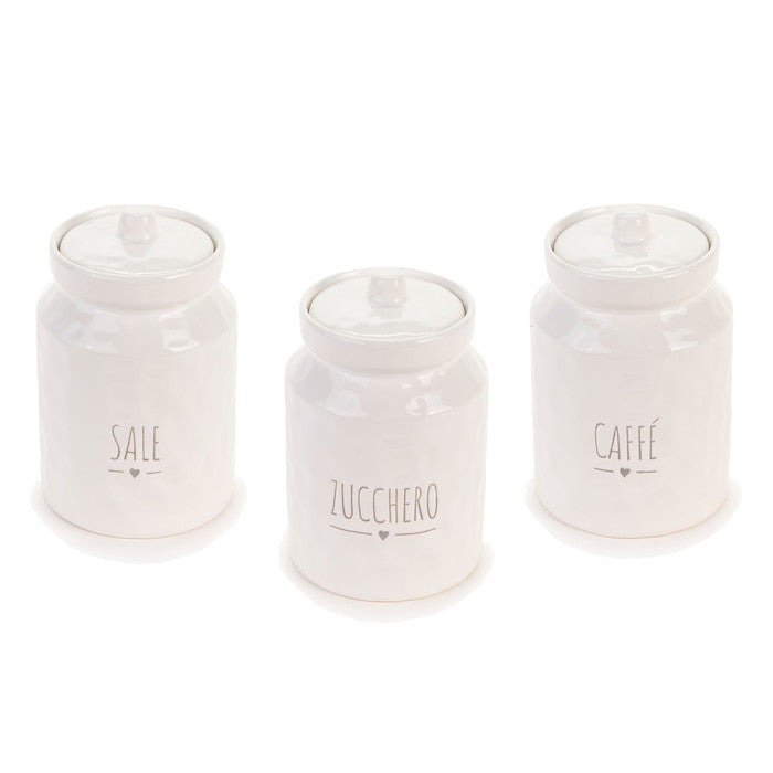 Assortimento di barattoli in dolomite 16,5 cm