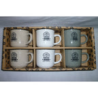 Set 6 tazzine caffè colorate con scritte