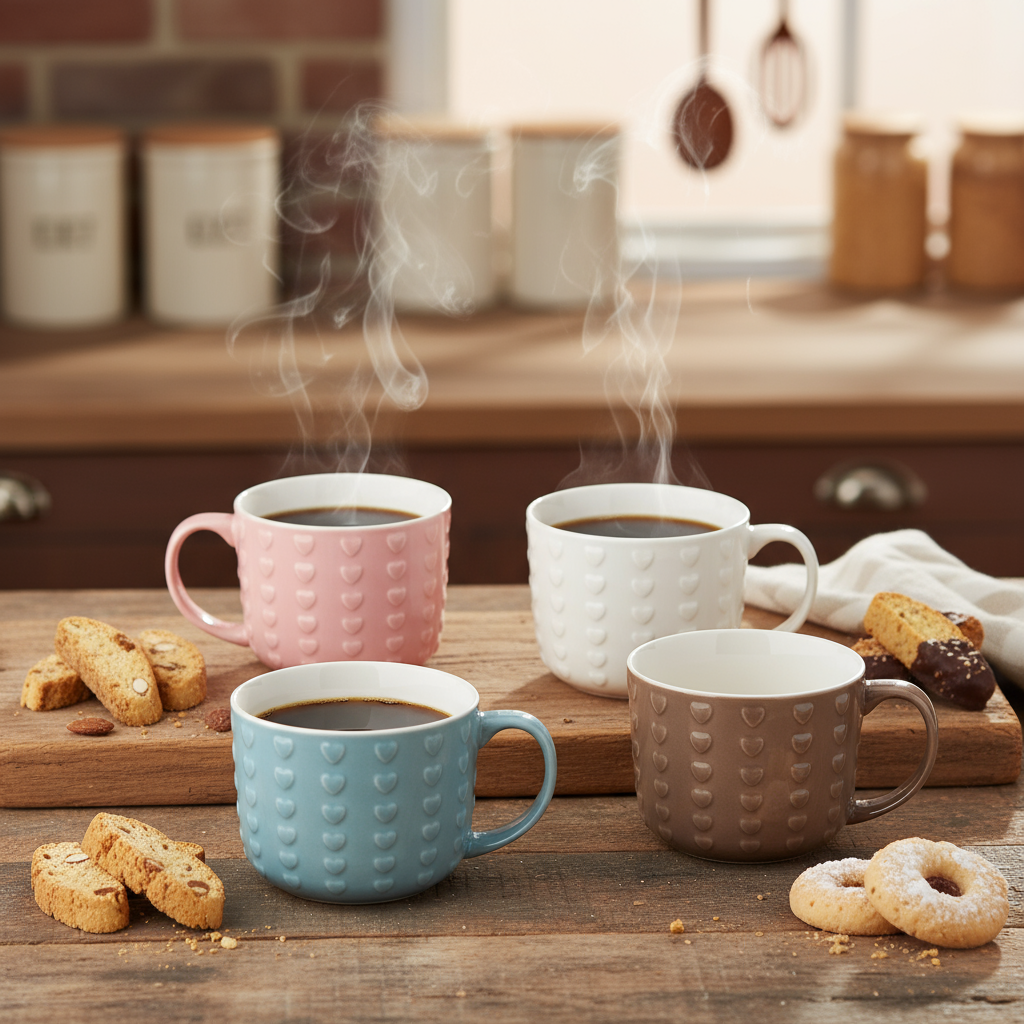 Set 2 tazze basse con cuori 450ml disponibile in 2 combinazioni