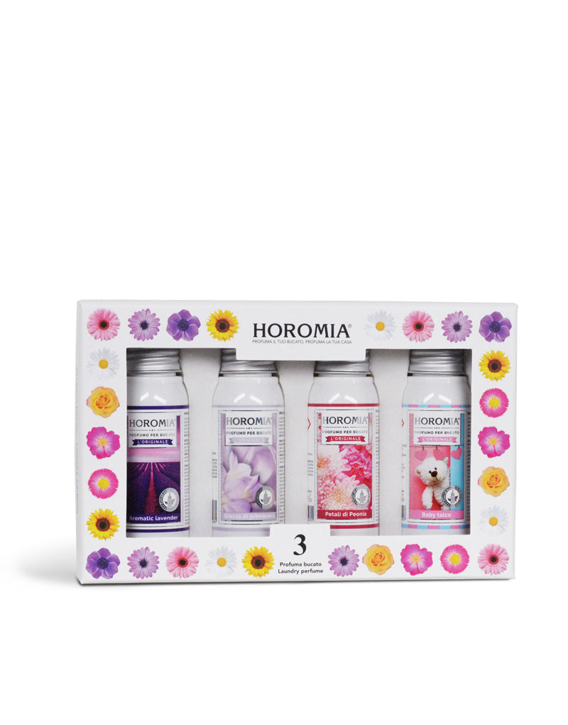 HOROMIA box Horo3 - Aromatic Lavender, Brezza di Primavera, Petali di Peonia, Baby talco da 50ml