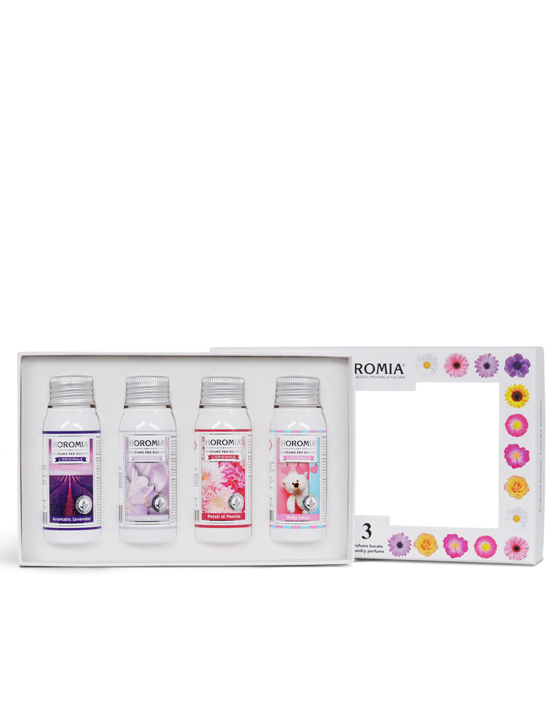 HOROMIA box Horo3 - Aromatic Lavender, Brezza di Primavera, Petali di Peonia, Baby talco da 50ml
