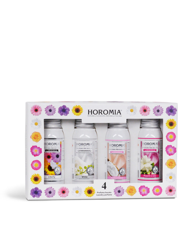 HOROMIA BOX Horo4 - Liberty, White, Soffice Talco, Muschi e Loto da 50 ml