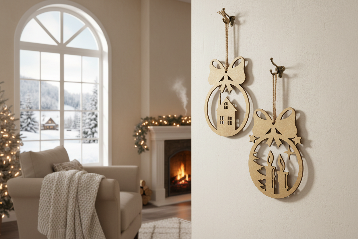 Addobbo sfera da appendere in metallo disponibile in due soggetti 20x28cm