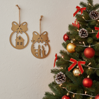 Addobbo sfera da appendere in metallo disponibile in due soggetti 20x28cm