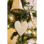 Addobbo in stoffa cuore/stella 9/11cm