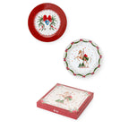 Set 2 piatti da dolce giostra di natale con scatola 19cm