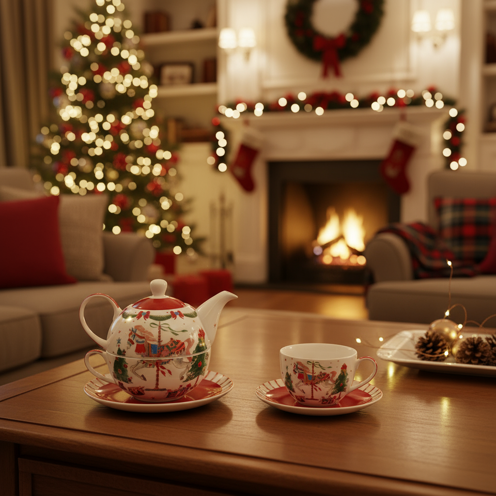 Tea for one giostra di natale con scatola