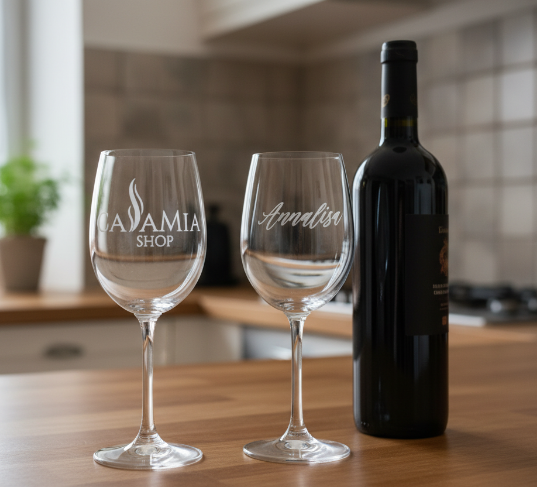 Calice da vino personalizzato con incisione laser
