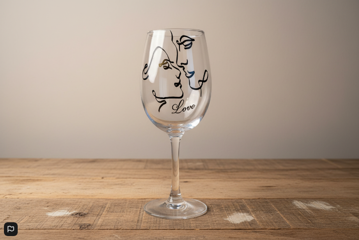 Calice da vino personalizzato con vinile permanente