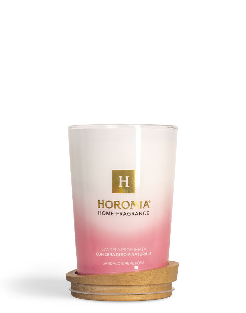 HOROMIA Candela profumata Sandalo e Pepe Rosa 350gr