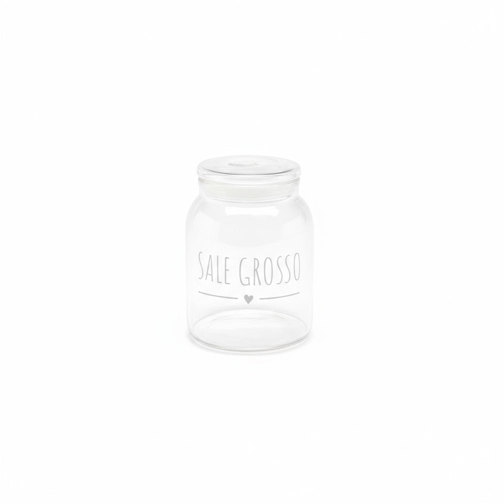 Set 2 barattoli in vetro borosilicato sale grosso/fino 1300ml