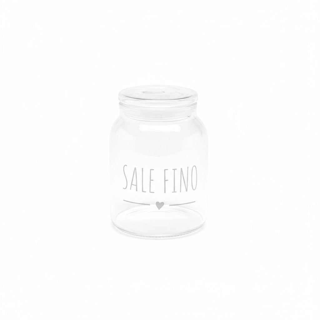 Set 2 barattoli in vetro borosilicato sale grosso/fino 1300ml