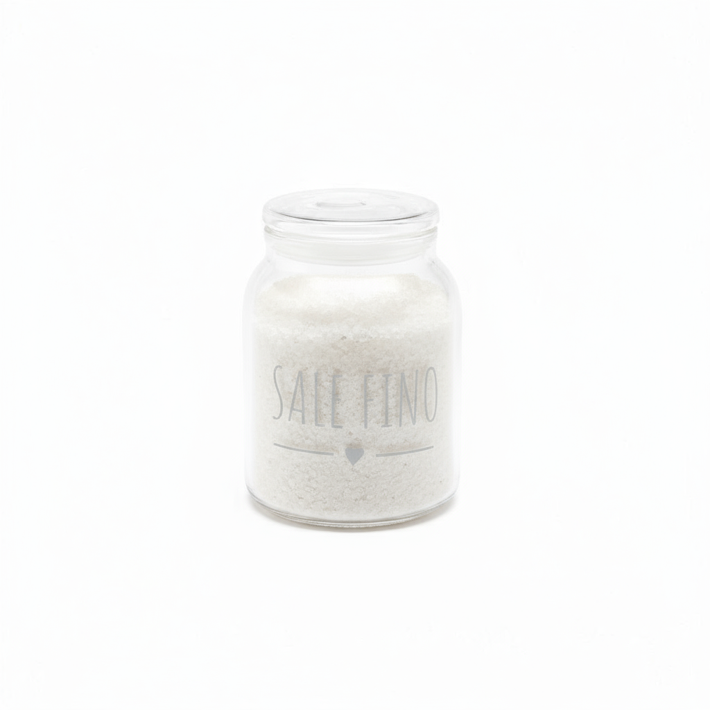 Set 2 barattoli in vetro borosilicato sale grosso/fino 1300ml