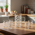 Brocca in vetro borosilicato nuvole 15,5x10x20 CM 1200ml