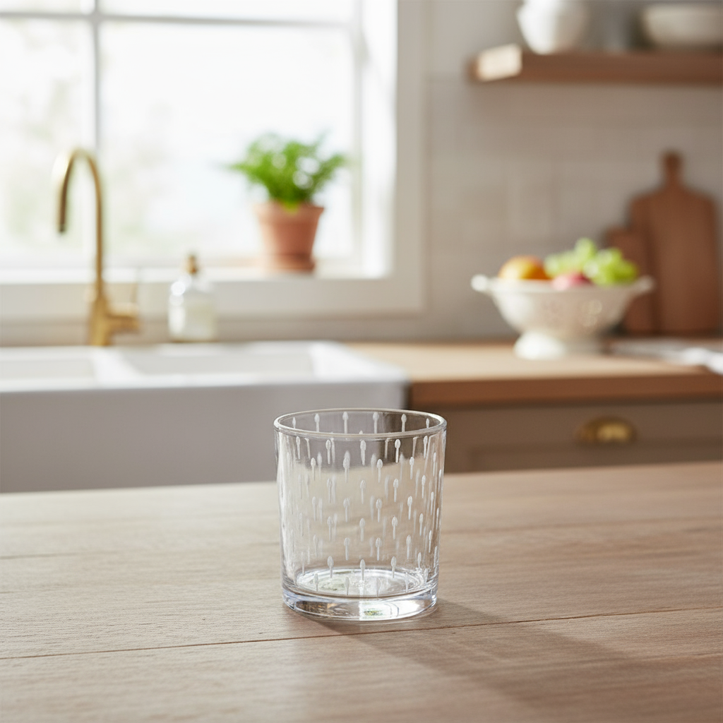 Bicchiere vetro motivo POSATE 9x10 CM 370 ML