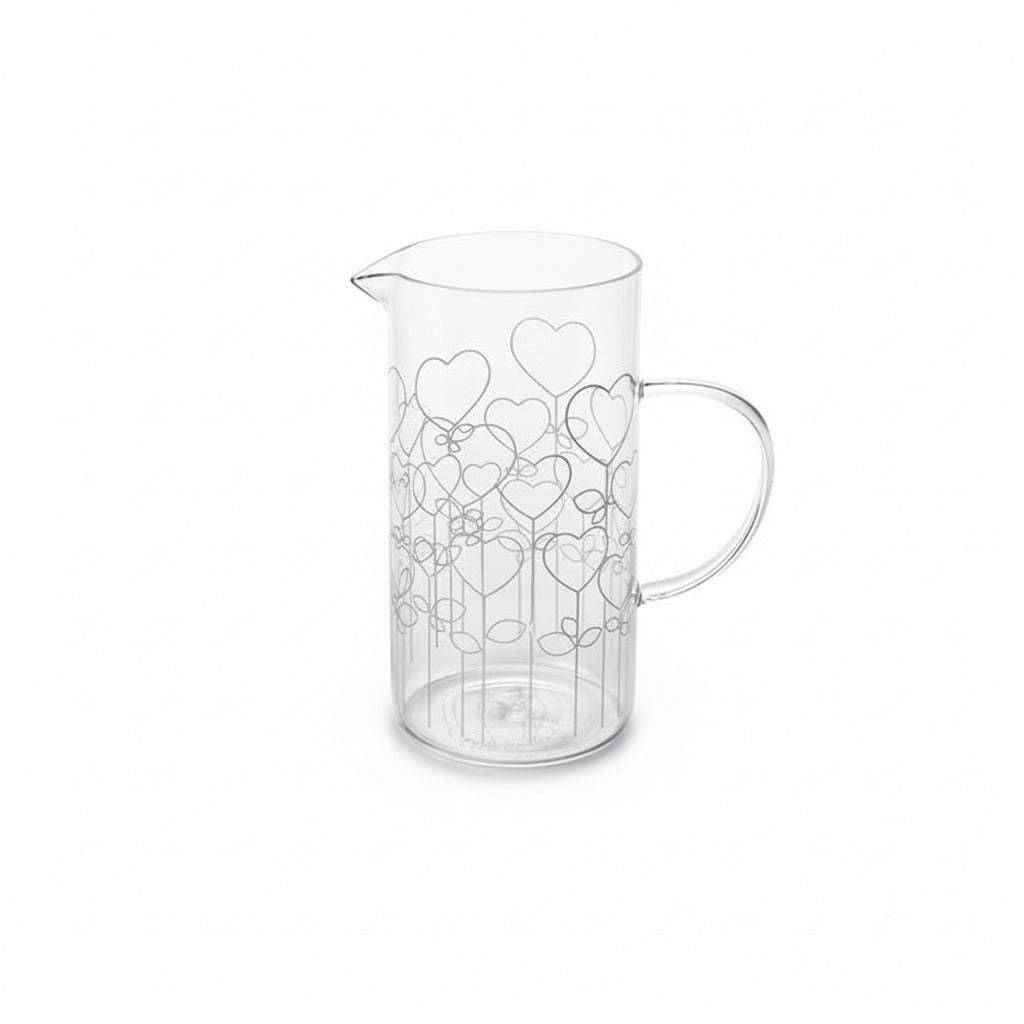 Brocca in vetro borosilicato cuoriI 15,5x10x20 CM 1200ml