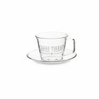 Tazzina caffè con piattino in vetro borosilicato "coffee therapy" 130ml
