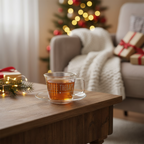 Tazzina caffè con piattino in vetro borosilicato "coffee therapy" 130ml