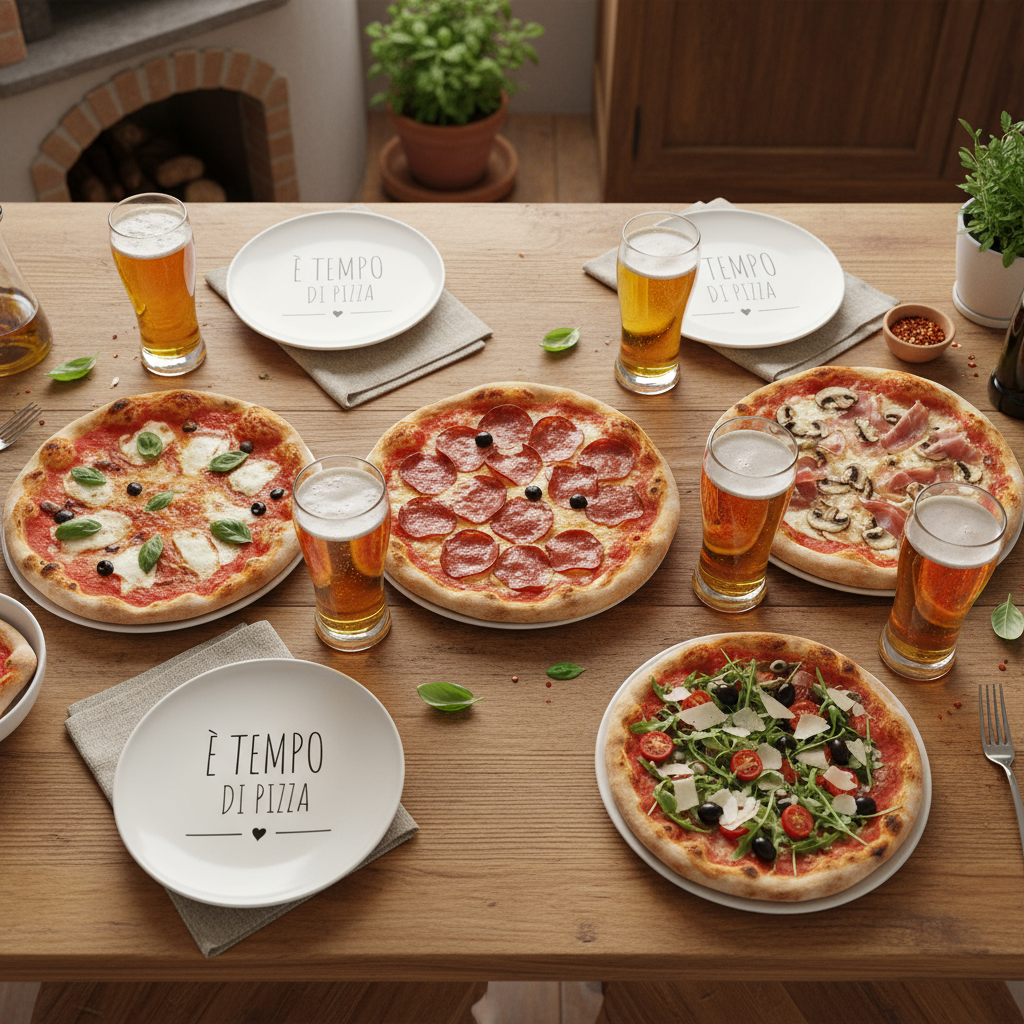 Piatto pizza "è tempo di pizza" 31cm