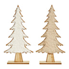 Albero di natale in legno con pelliccetta 20x41x15cm