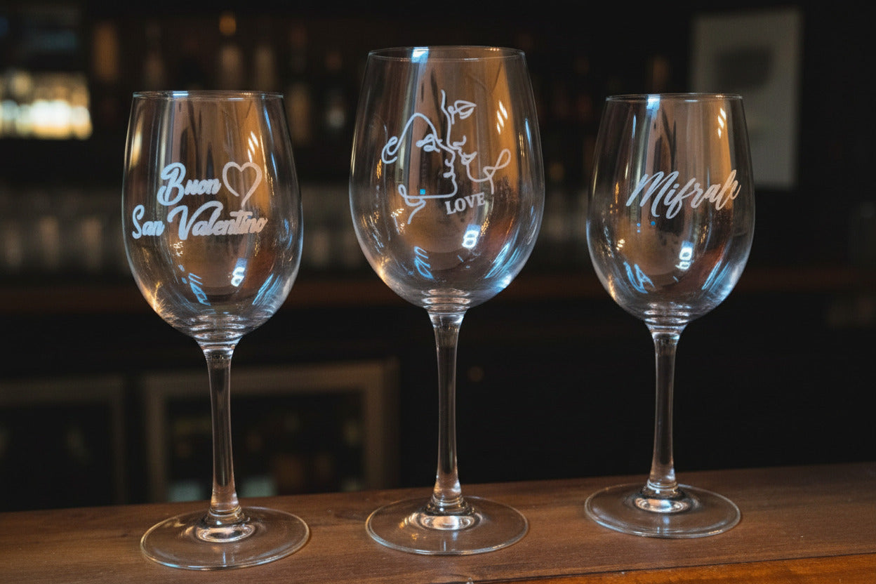 Calice da vino personalizzato con incisione laser
