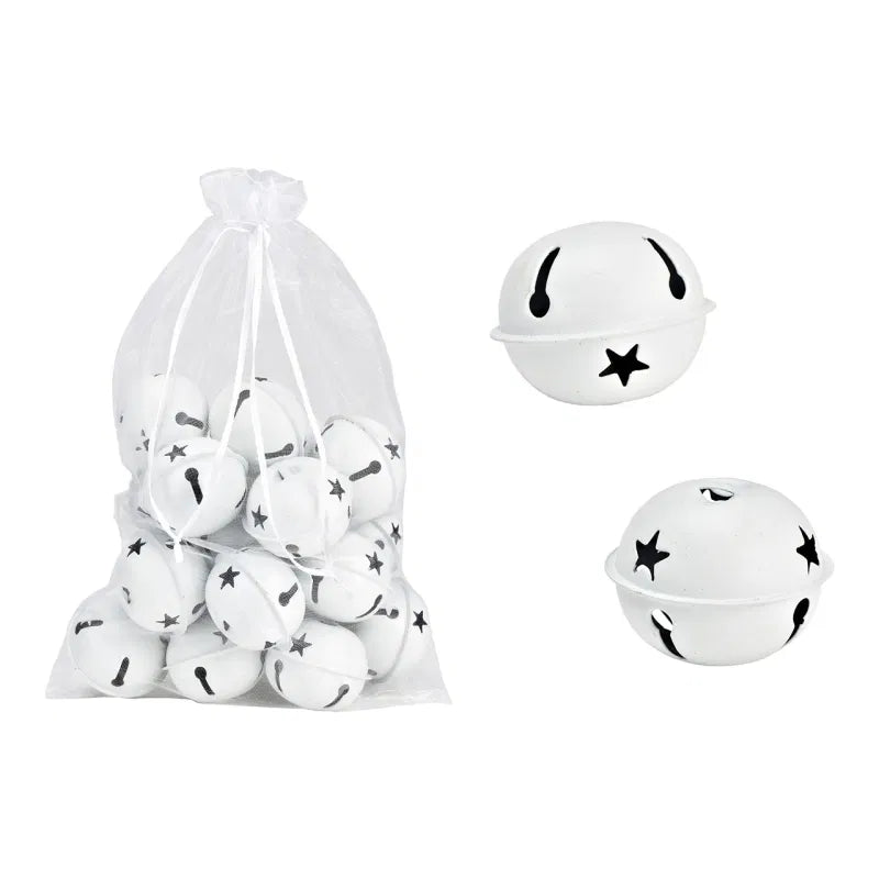 Set 18 campanelli "jingle bell" bianco o rosso 5x4x5cm