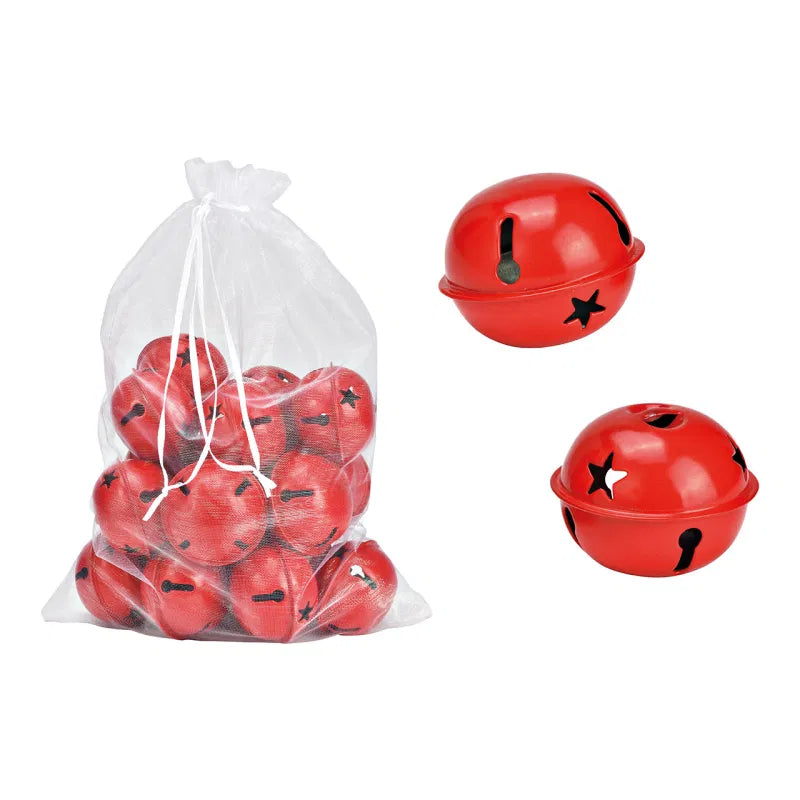 Set 18 campanelli "jingle bell" bianco o rosso 5x4x5cm