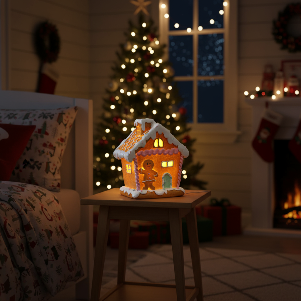 Casetta gingerbread con led 11x13x8cm