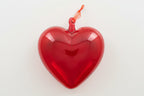 Set 3 pezzi Addobbo Cuore in Vetro Rosso San Valentino 15x14x8cm