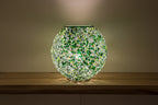 Lampada da tavolo in vetro mosaicata FOREST GLOW ovale INDIA WORLD