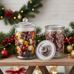 Barattolo in vetro gingerbread/candy 8x15x8cm