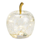 Mela 10 led con timer trasparente in vetro 11x12cm