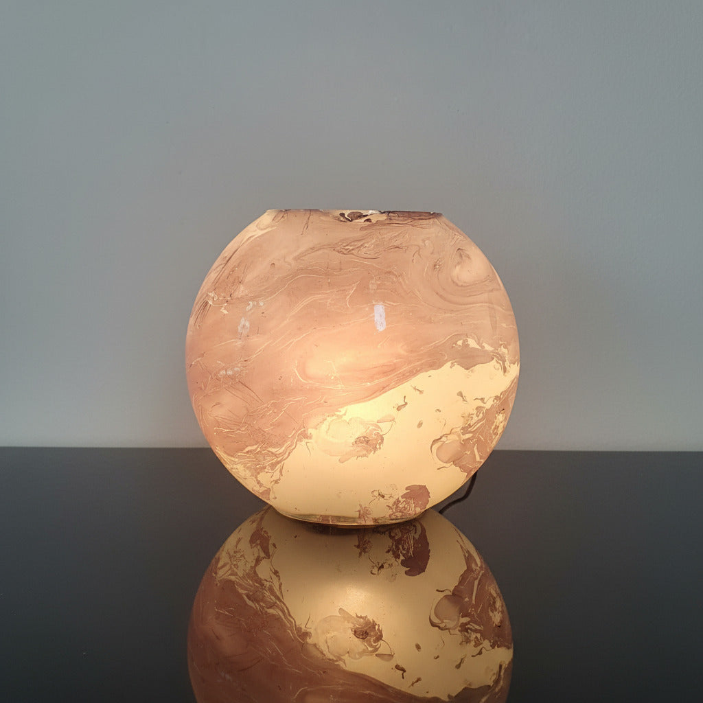 Lampada da tavolo in vetro dipinta STARDUST ovale