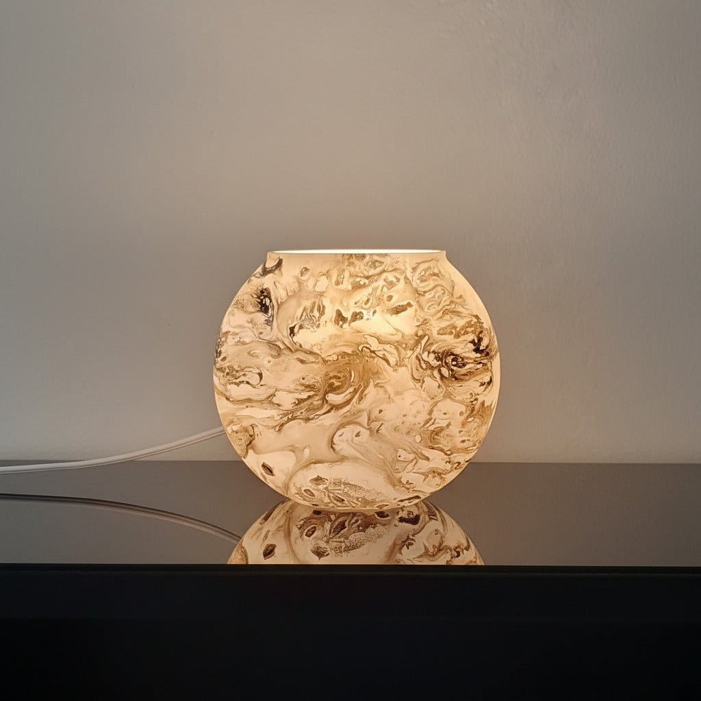 Lampada da tavolo in vetro dipinta STARDUST ovale