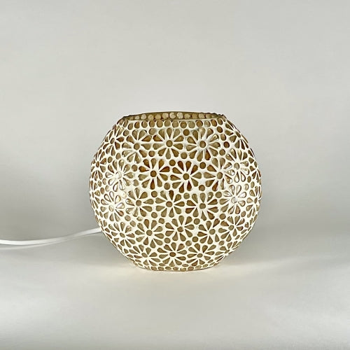 Lampada da tavolo in vetro mosaicata YELLOW DAISY ovale