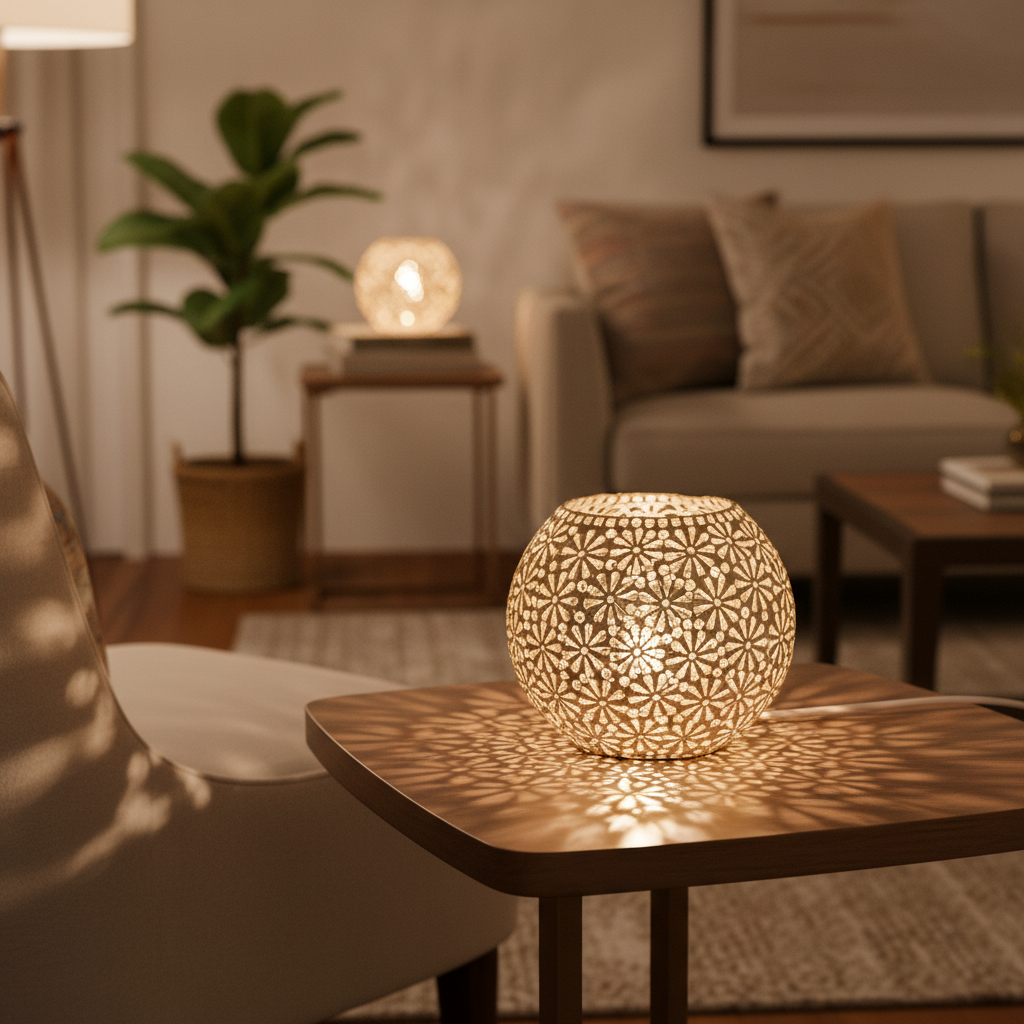 Lampada da tavolo in vetro mosaicata YELLOW DAISY ovale